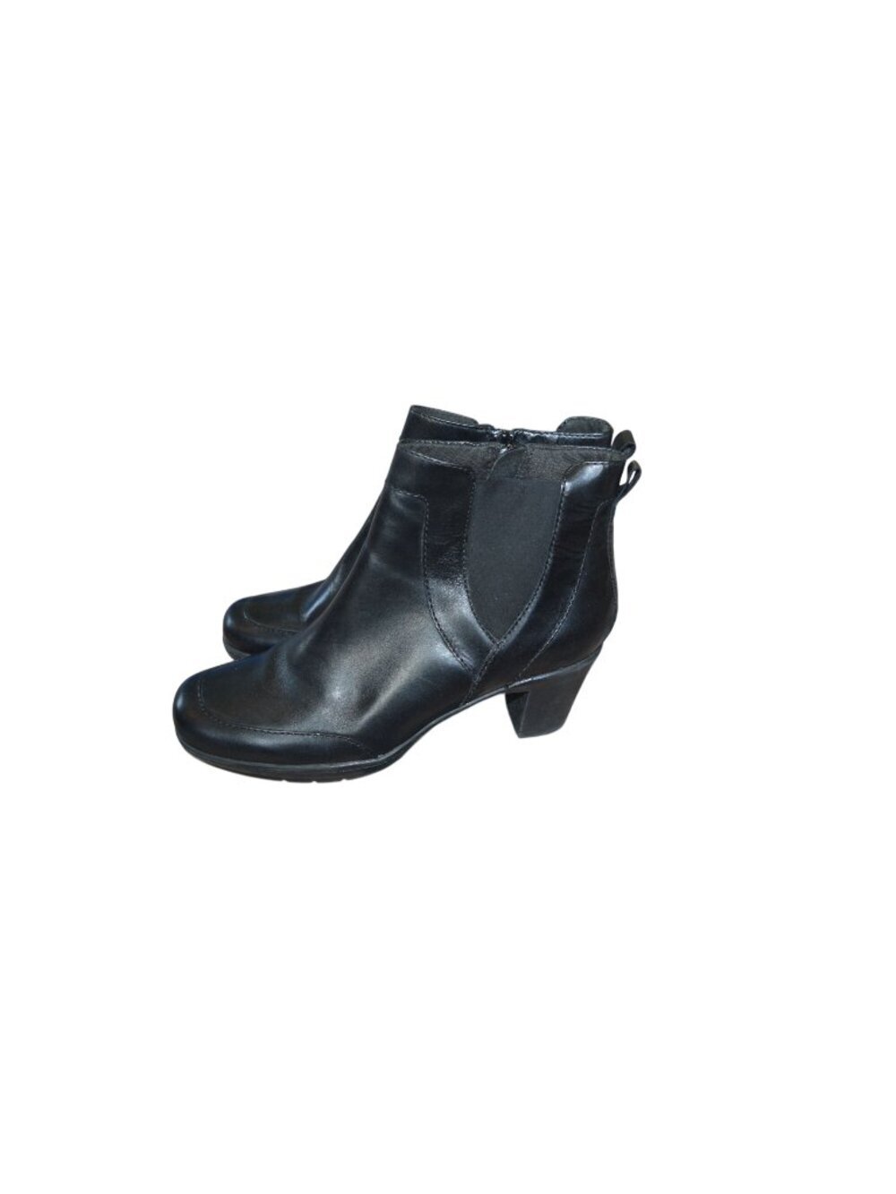 Clarks Bendables Black Leather Zip Ankle Boots Women's Size 10 Style 80486
